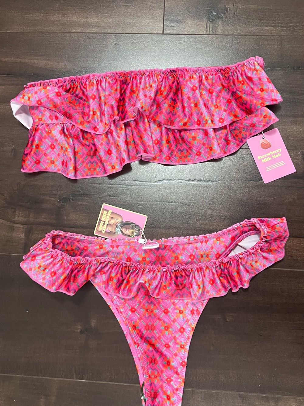 Strawberry Milk Mob | Sorella Bikini Set - Pink Ruffle (two piece - top&bottom)